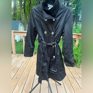 Charles Klein large black ladies trench coat